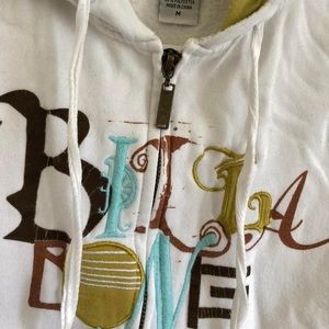 Billabong sweatshirt hoodie surf style white trim w/green multicolor logo design